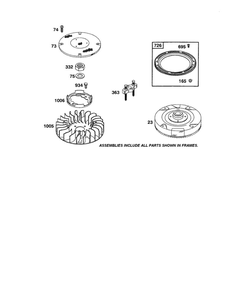 Flywheel Diagram and Parts List for 422700-422799 2107- 2281- 2500 Briggs and Stratton Engine